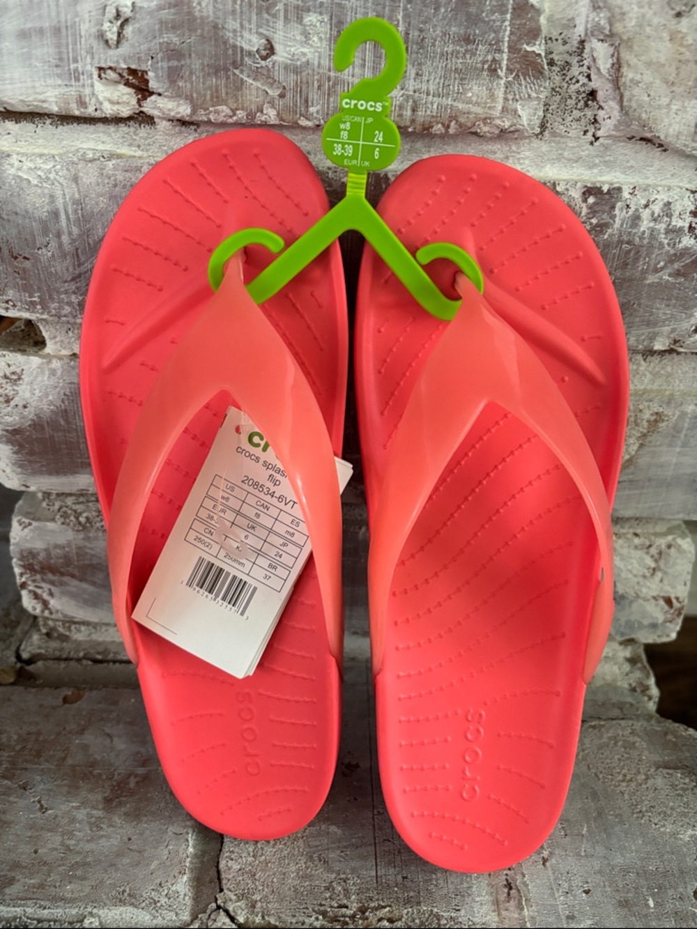 CROCS Coral Pink Slip-On Flip Flops